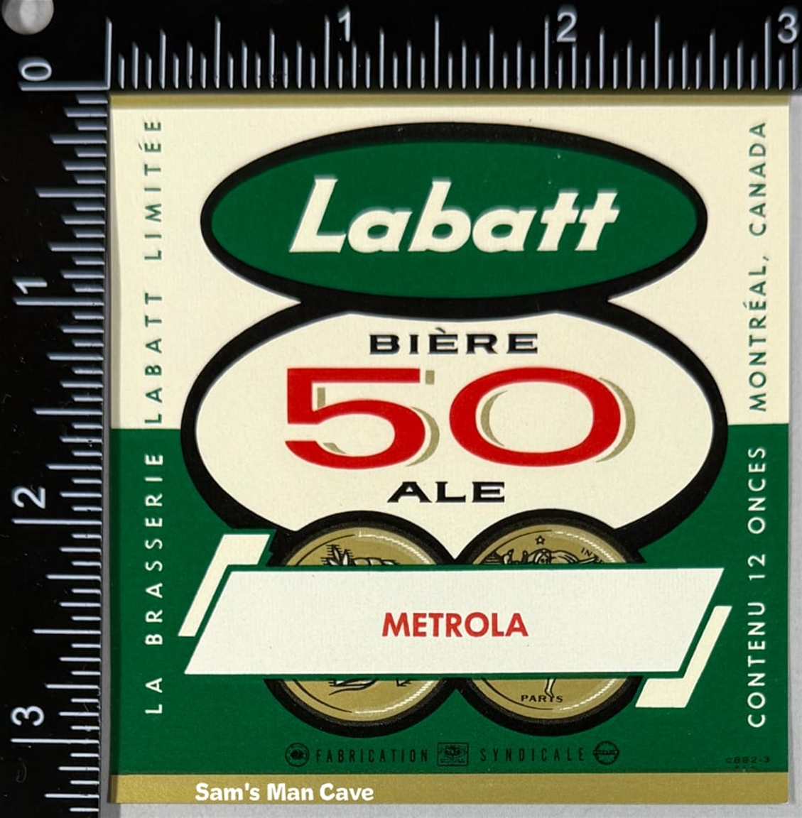 Labatt 50 Biere Ale Metrola Label 