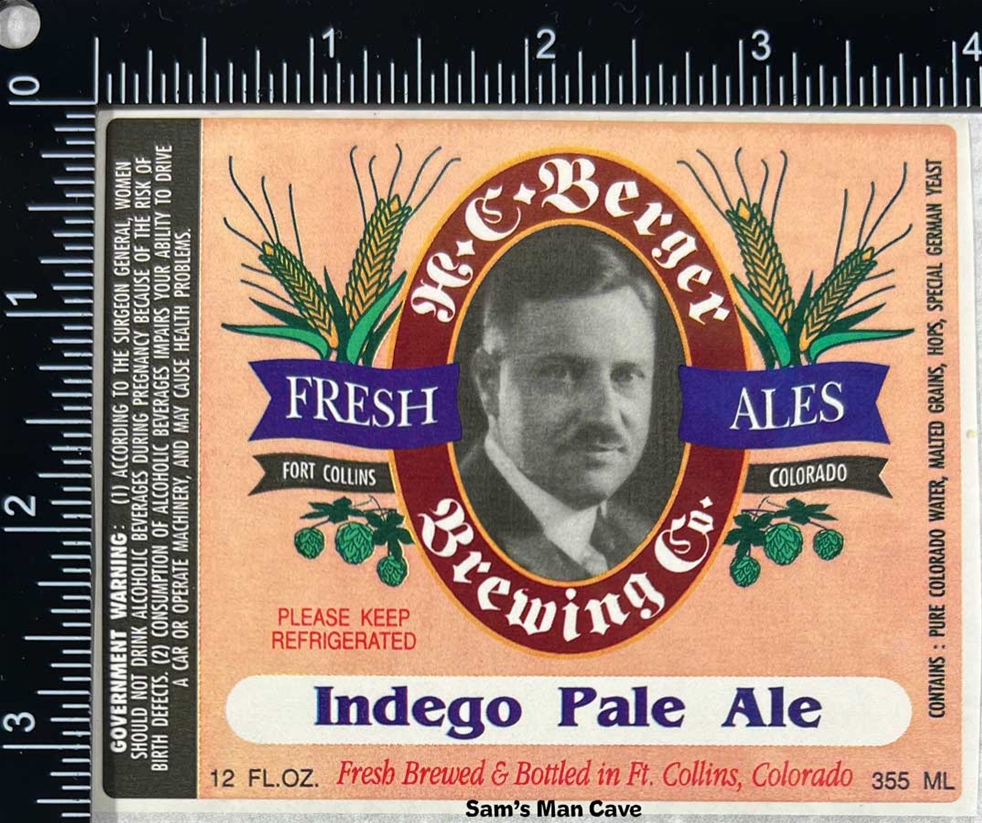 H C Berger Indigo Pale Ale Sticker Label