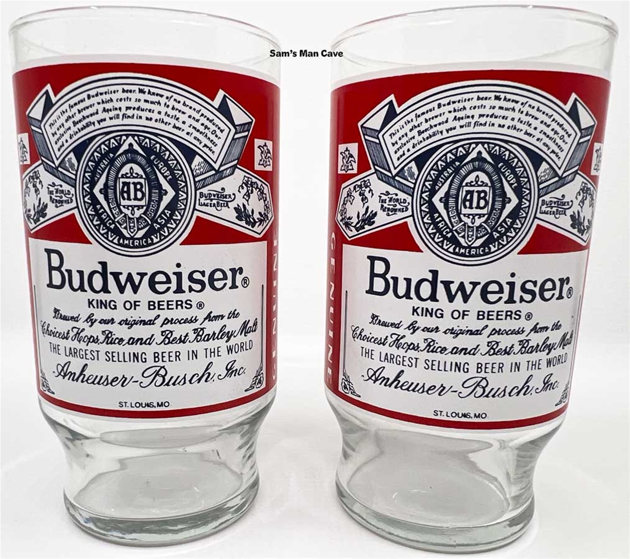 Budweiser Label Glass Set