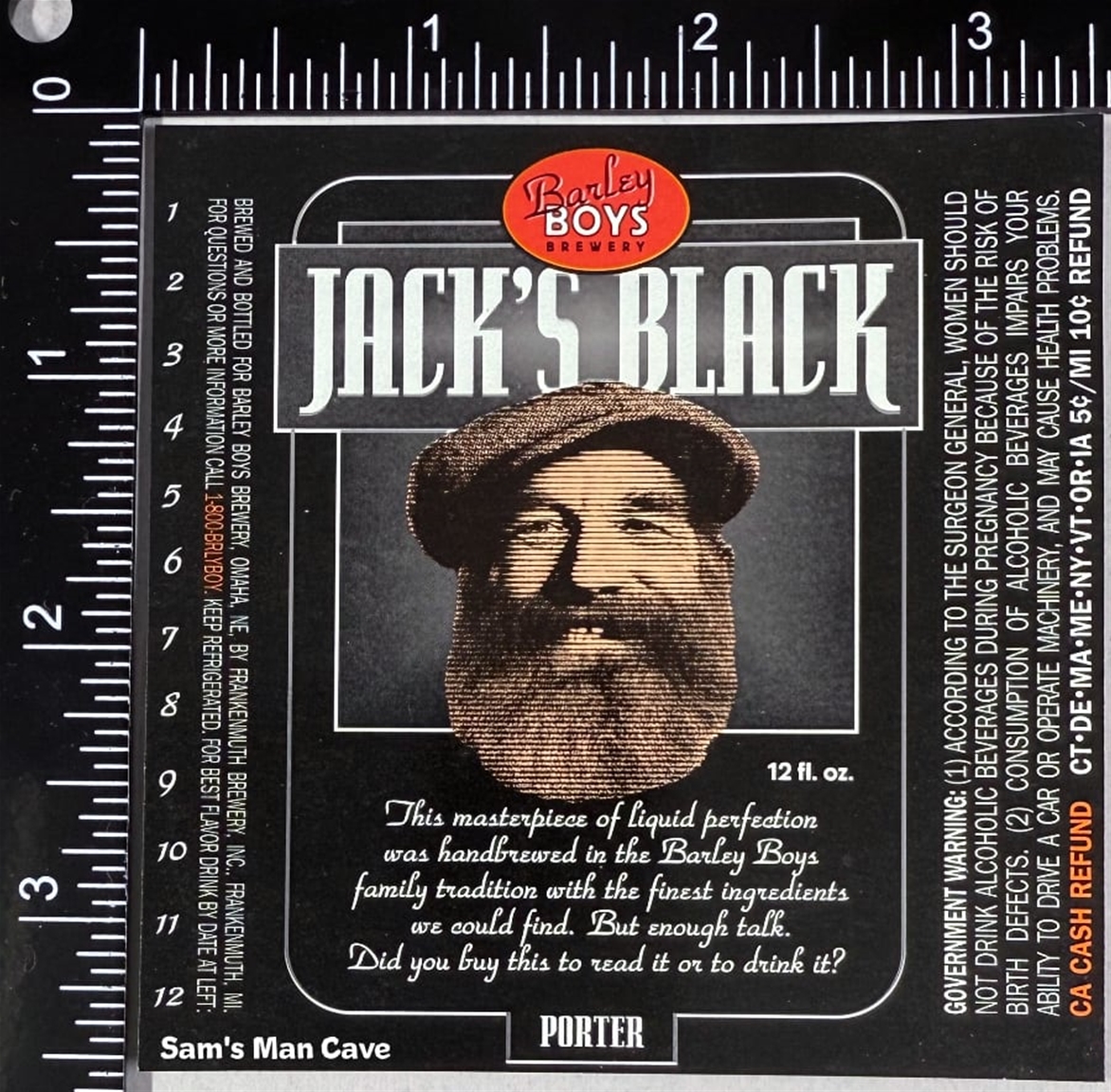 Barley Boys Jack's Black Porter Label