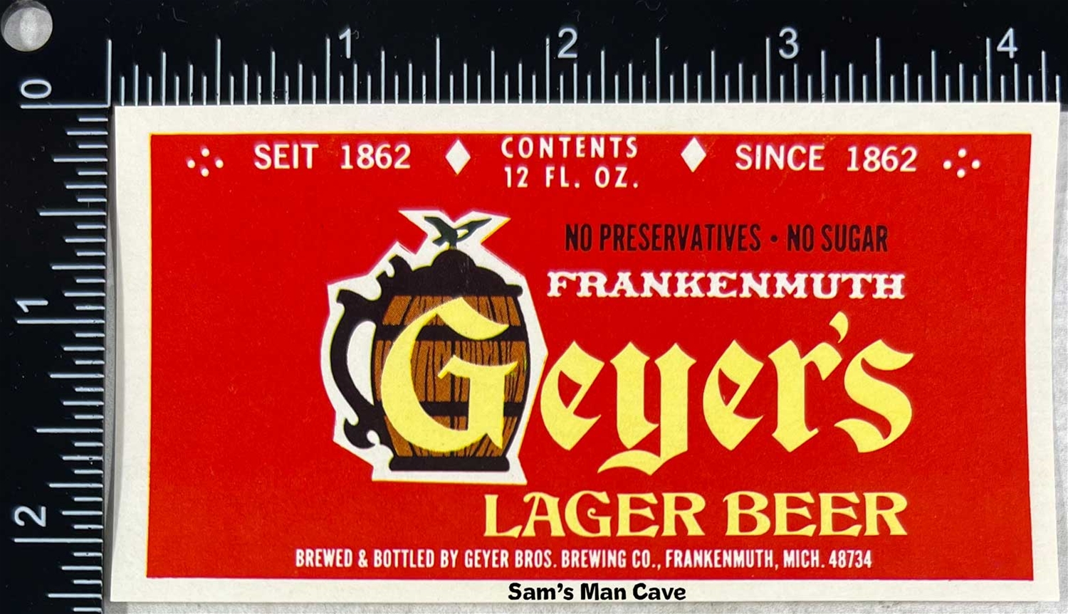 Geyer's Frankenmuth Lager Beer Label