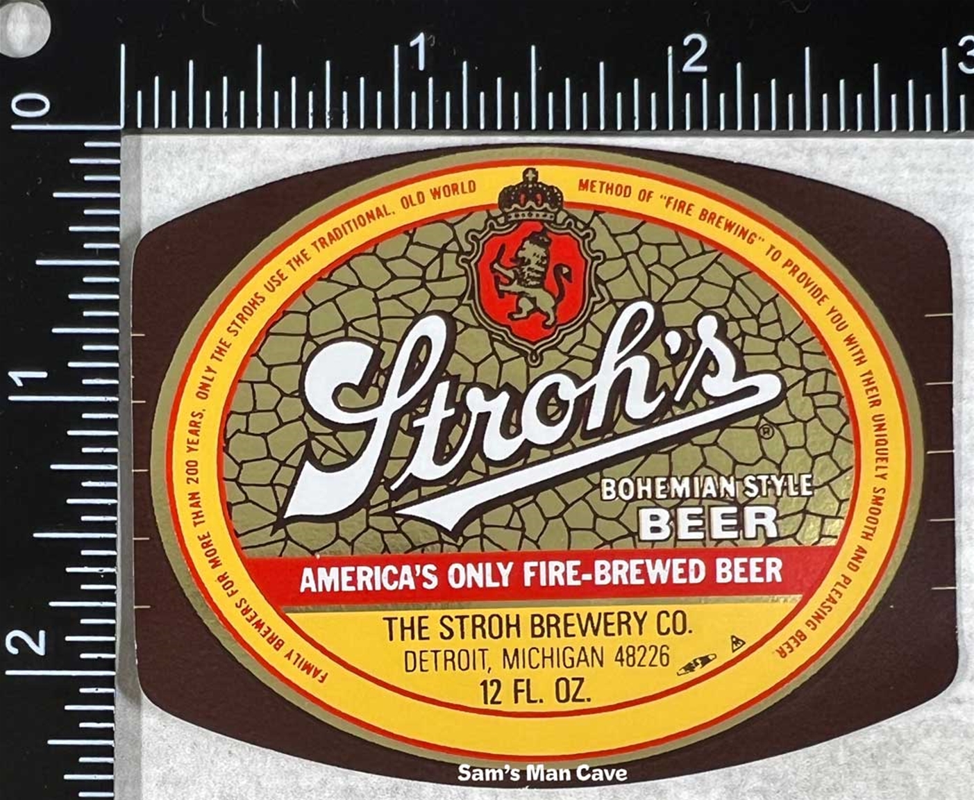 Stroh's Bohemian Style Beer Label