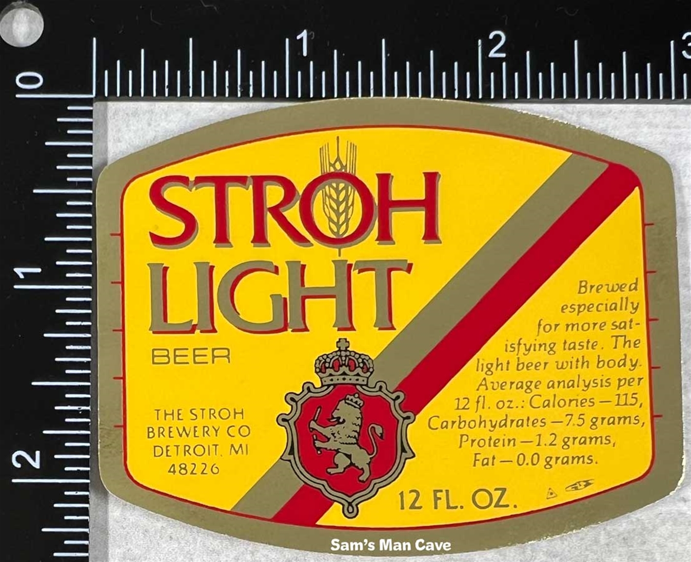 Stroh Light Beer Label