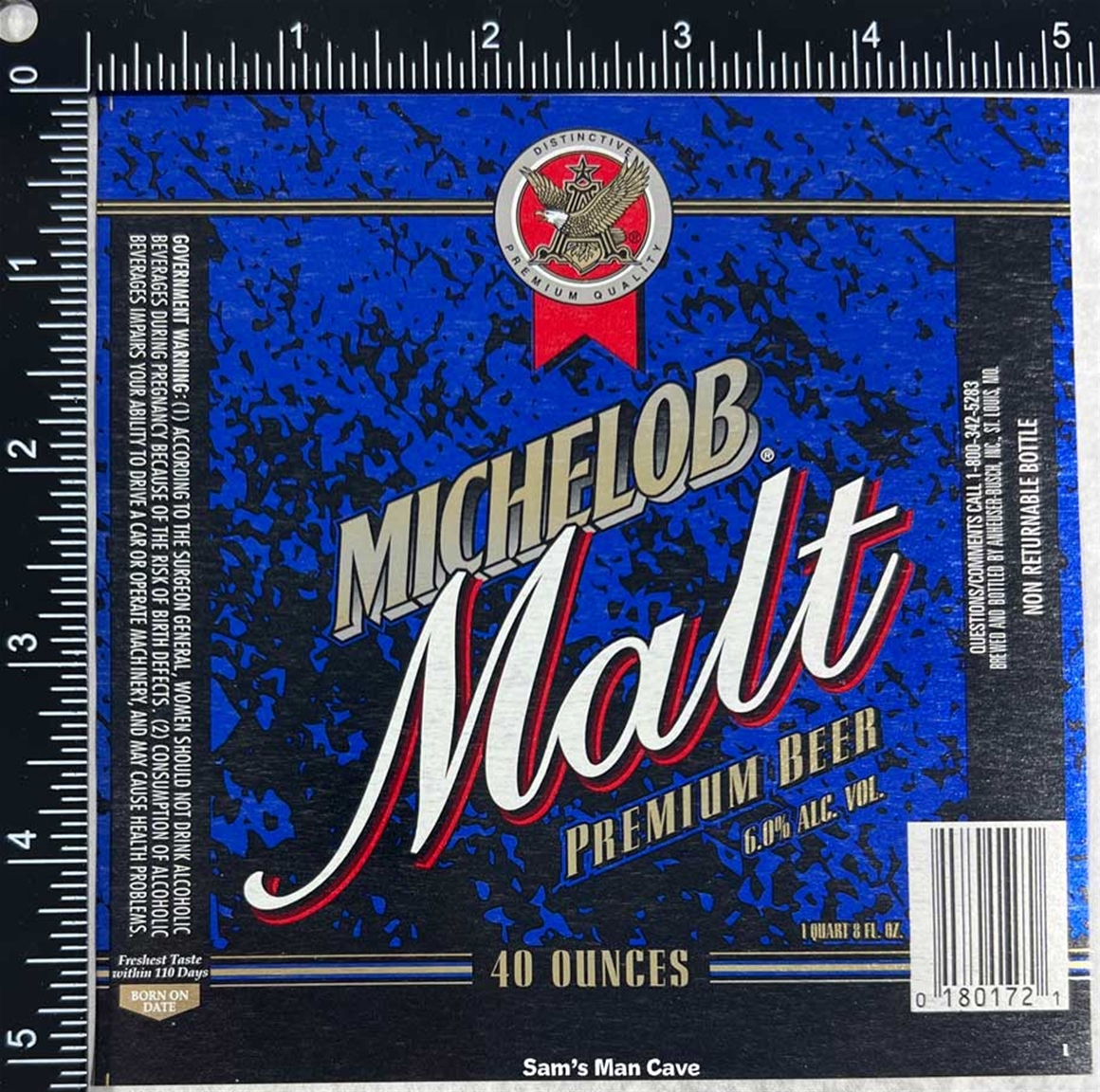 Michelob Malt Premium Beer Label