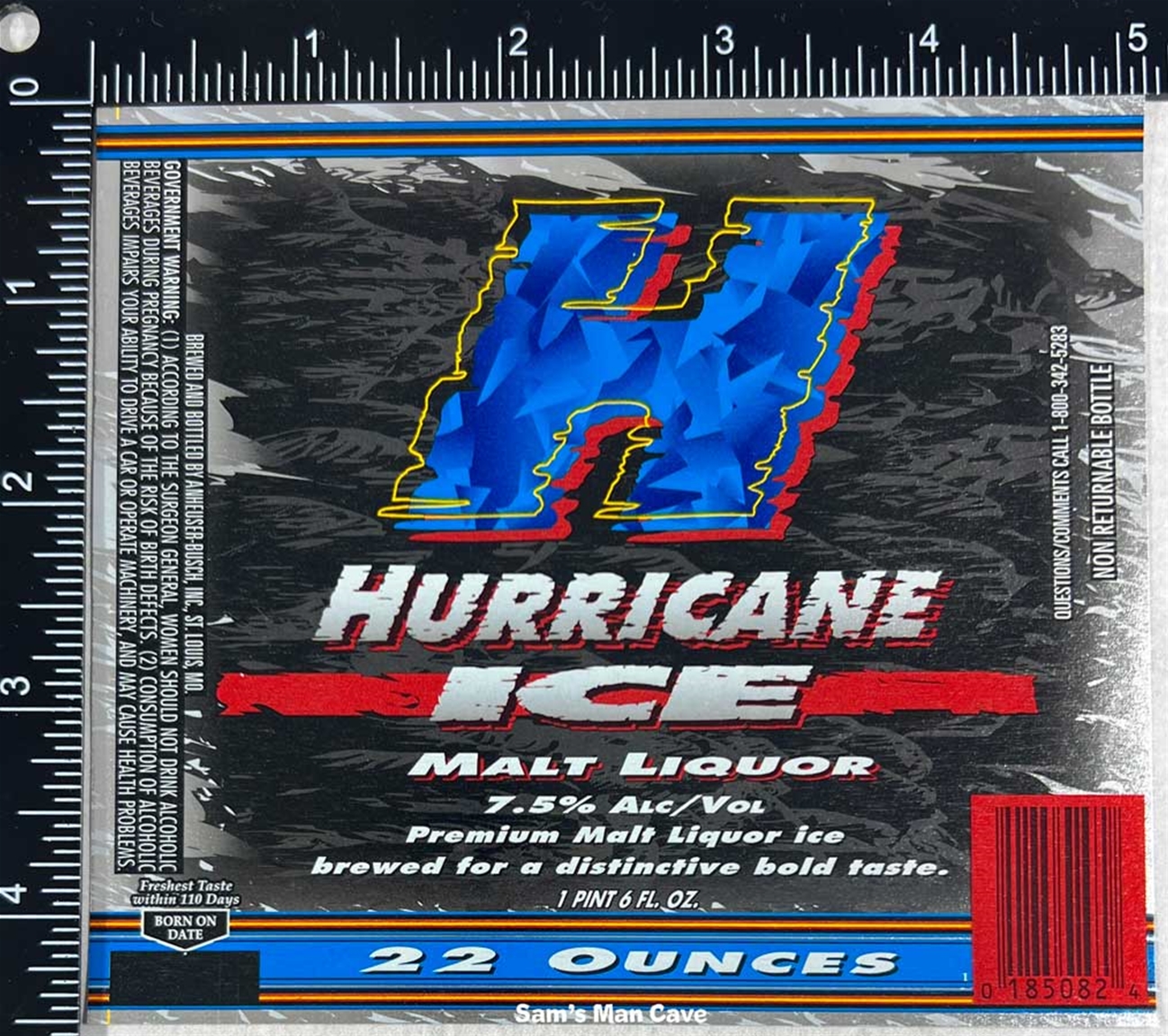 Hurricane Ice Malt Liquor Label