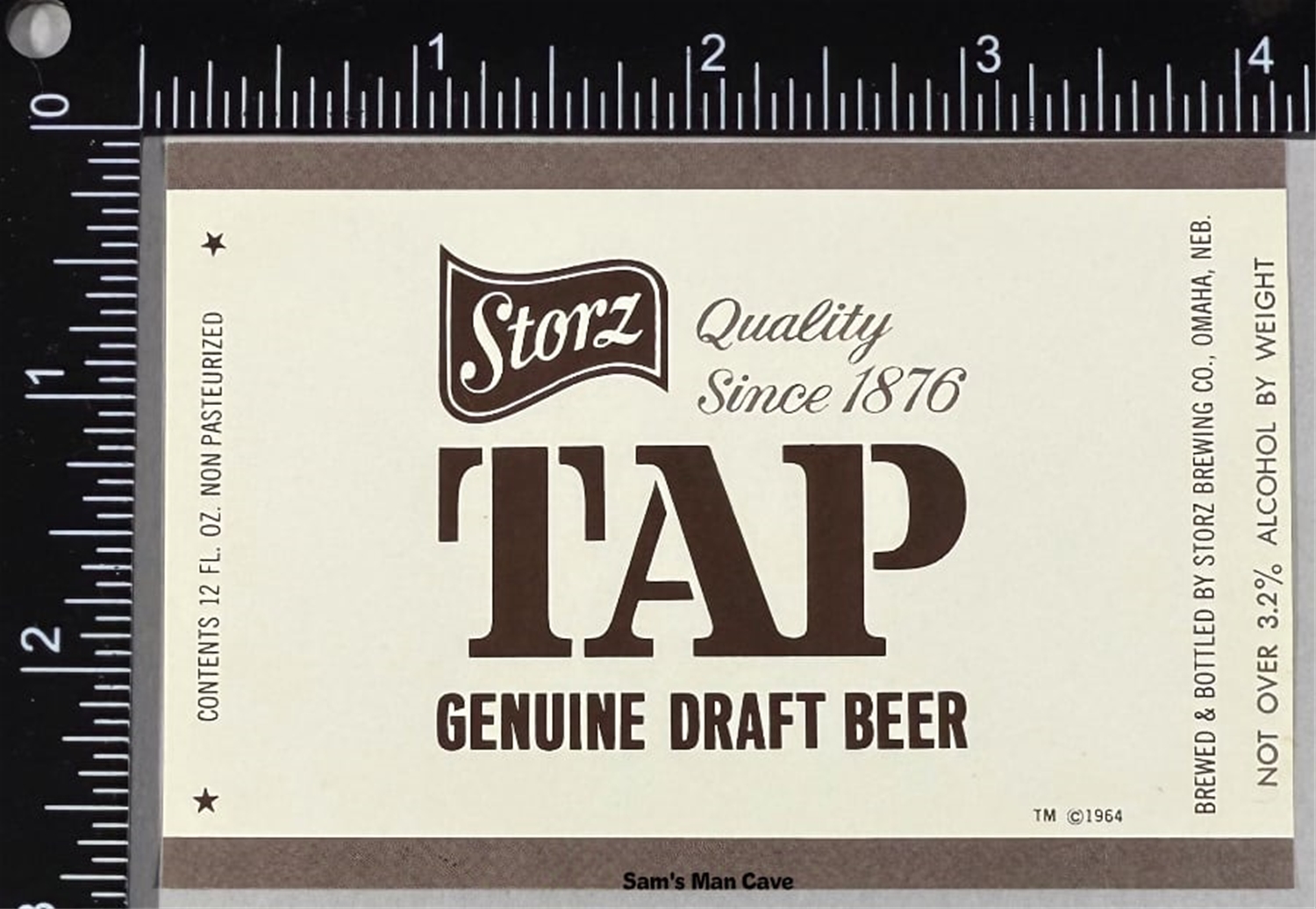 Storz Tap Genuine Draft Beer Label