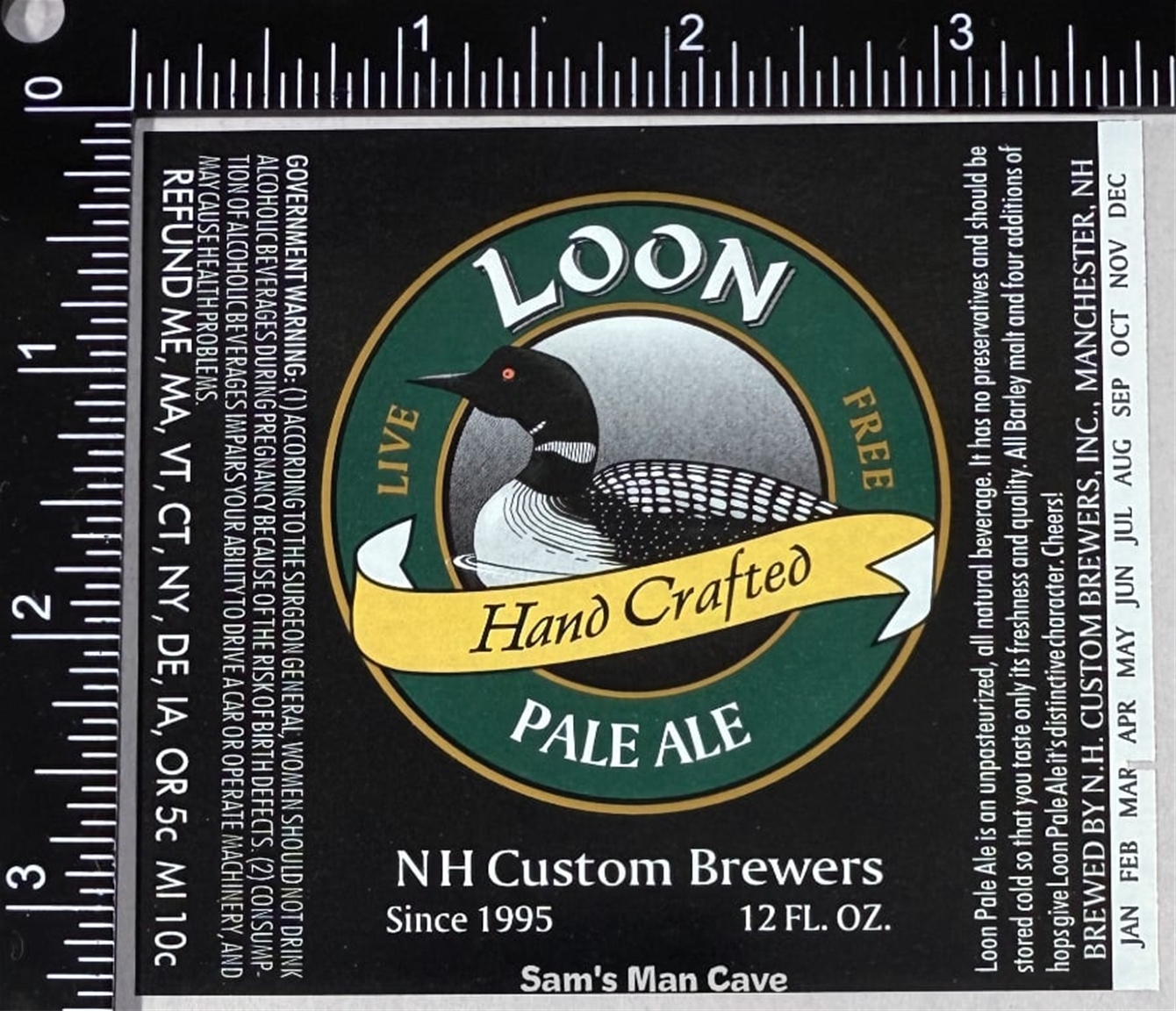 NH Custom Brewers Loon Pale Ale Label