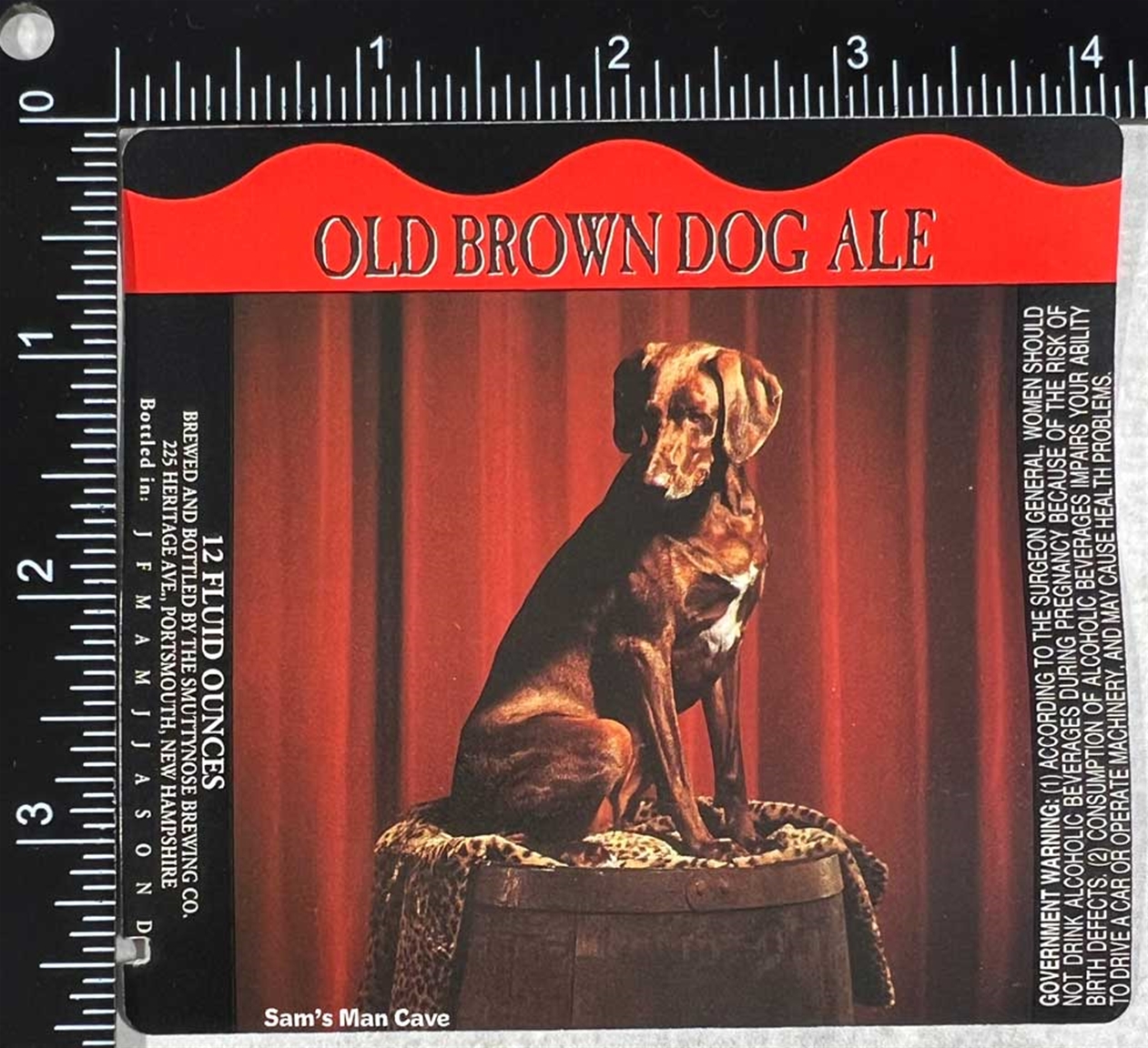 Smuttynose Old Brown Dog Ale Label