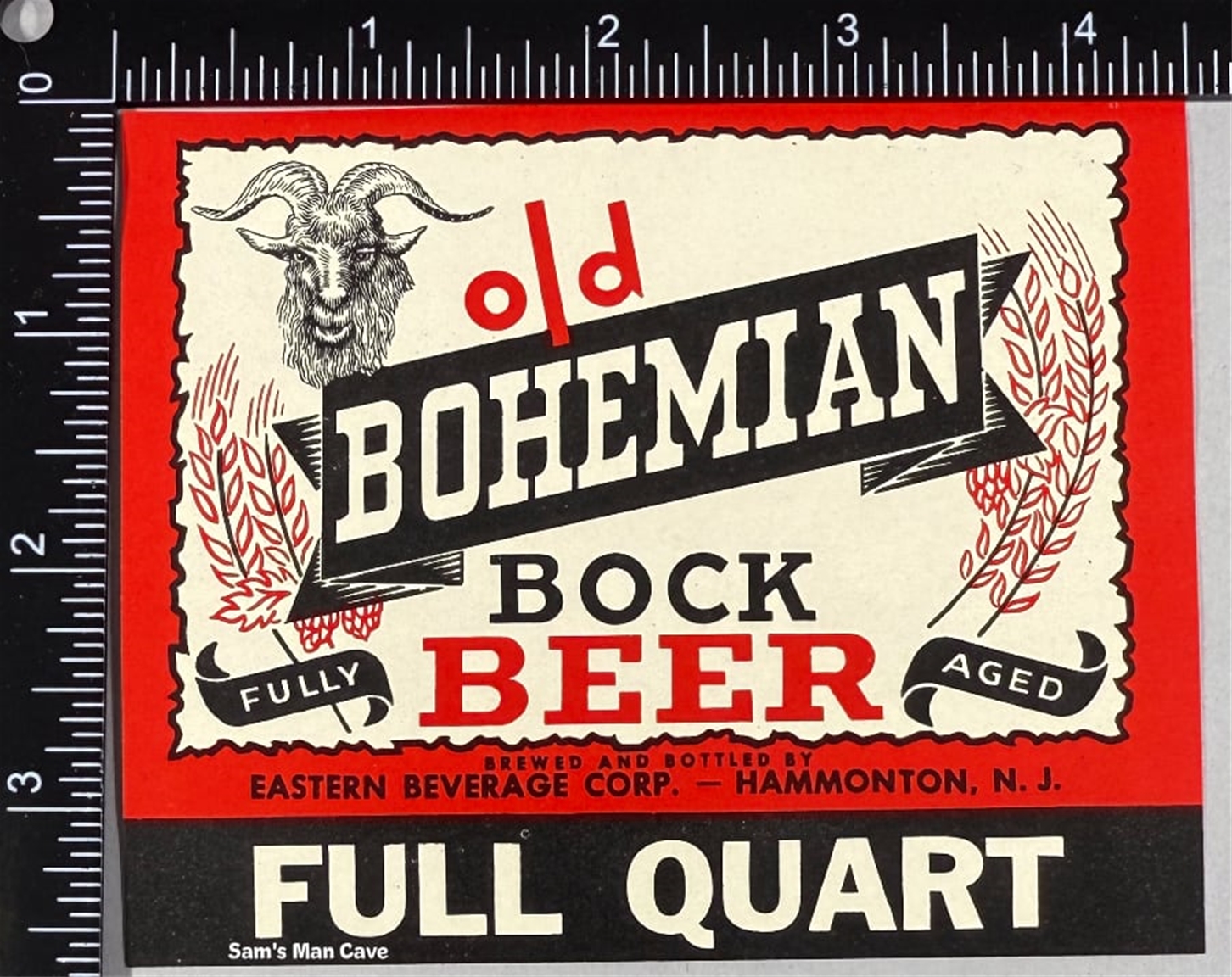 Old Bohemian Bock Beer Label