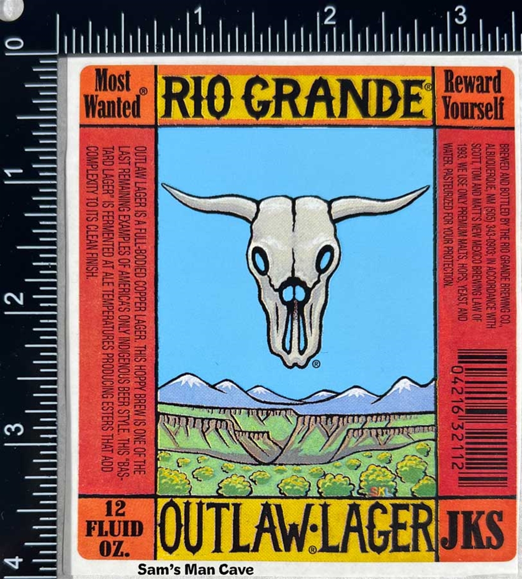 Rio Grande Outlaw Lager Sticker Label
