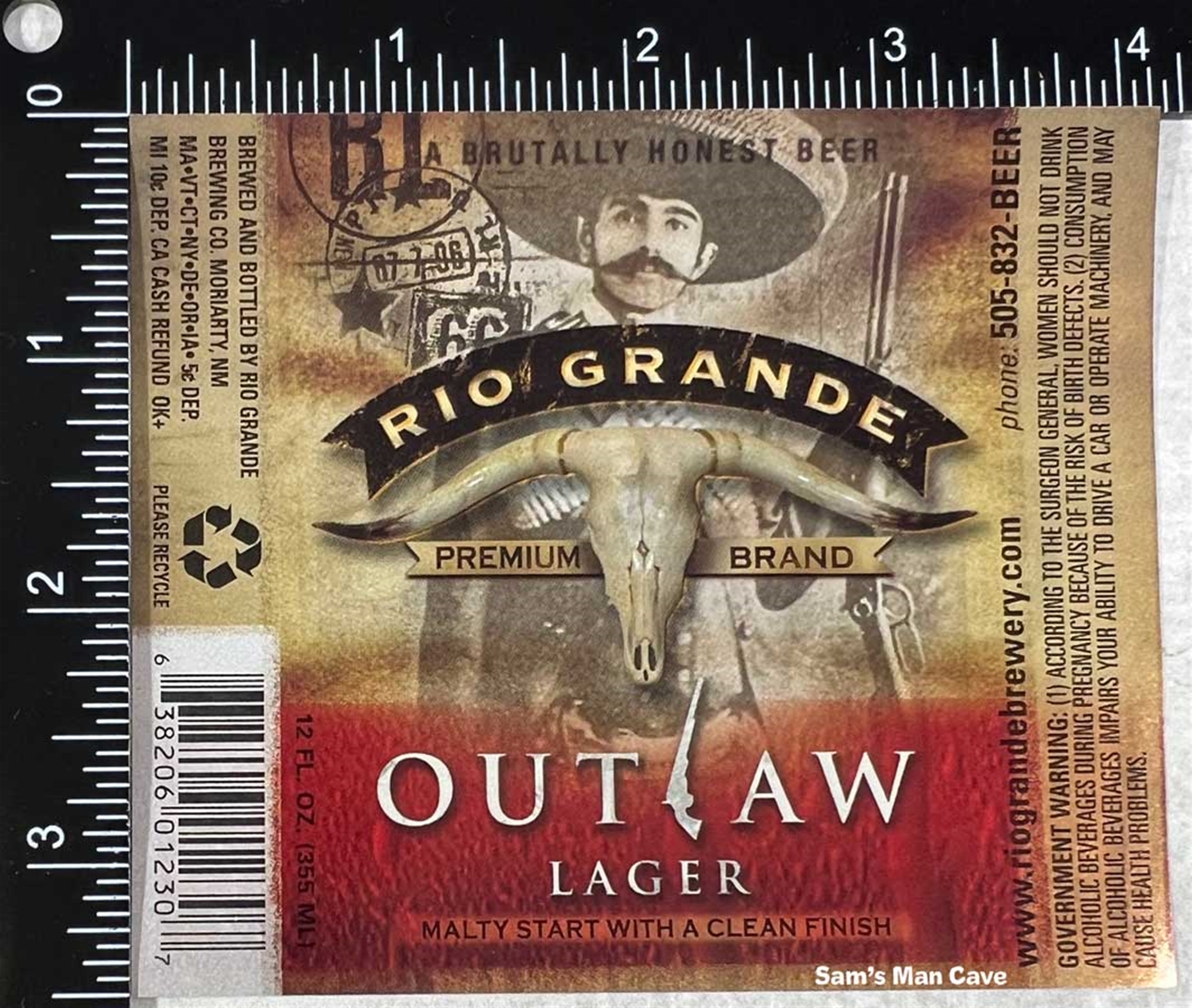 Rio Grande Outlaw Lager Beer Label