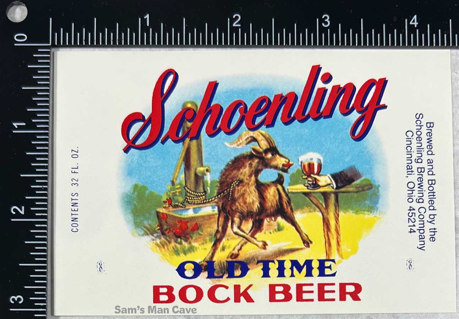 Schoenling Old Time Bock Beer Label