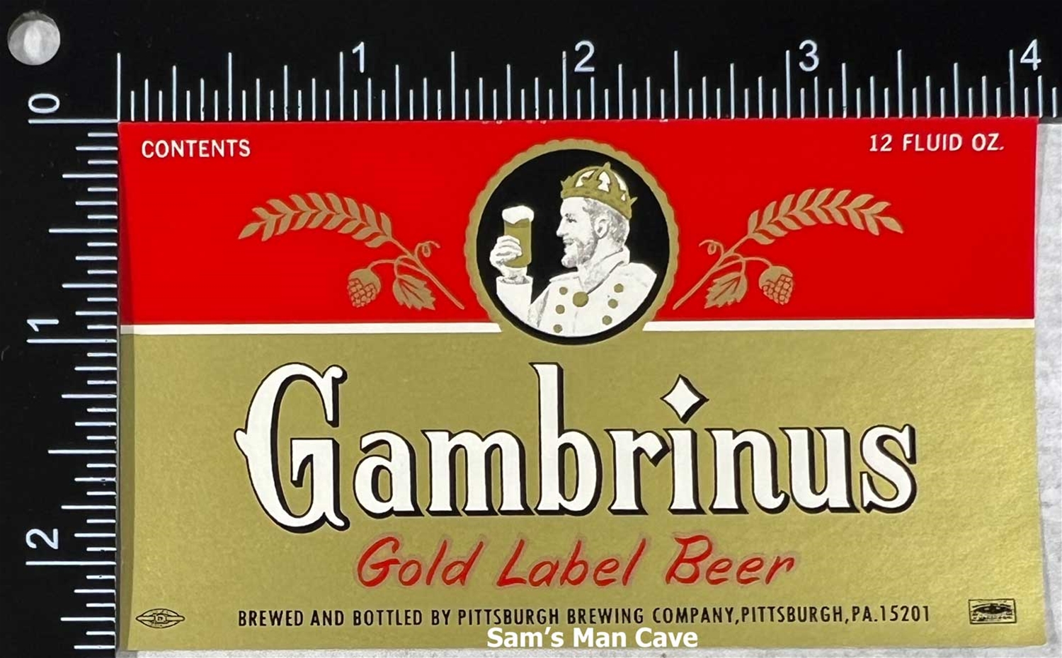 Gambrinus Gold Label Beer Label