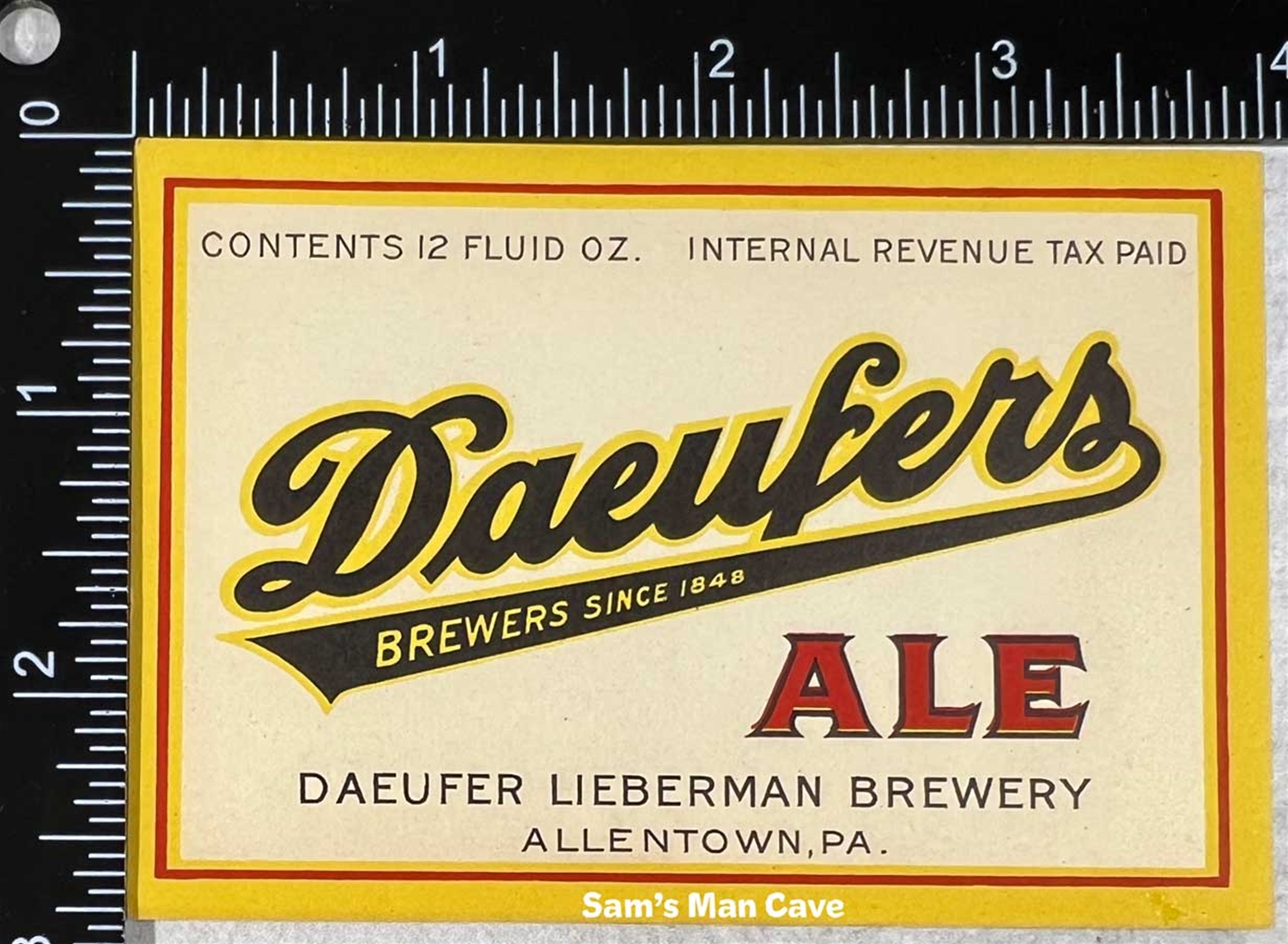 Daeufers Ale 12 oz IRTP Beer Label