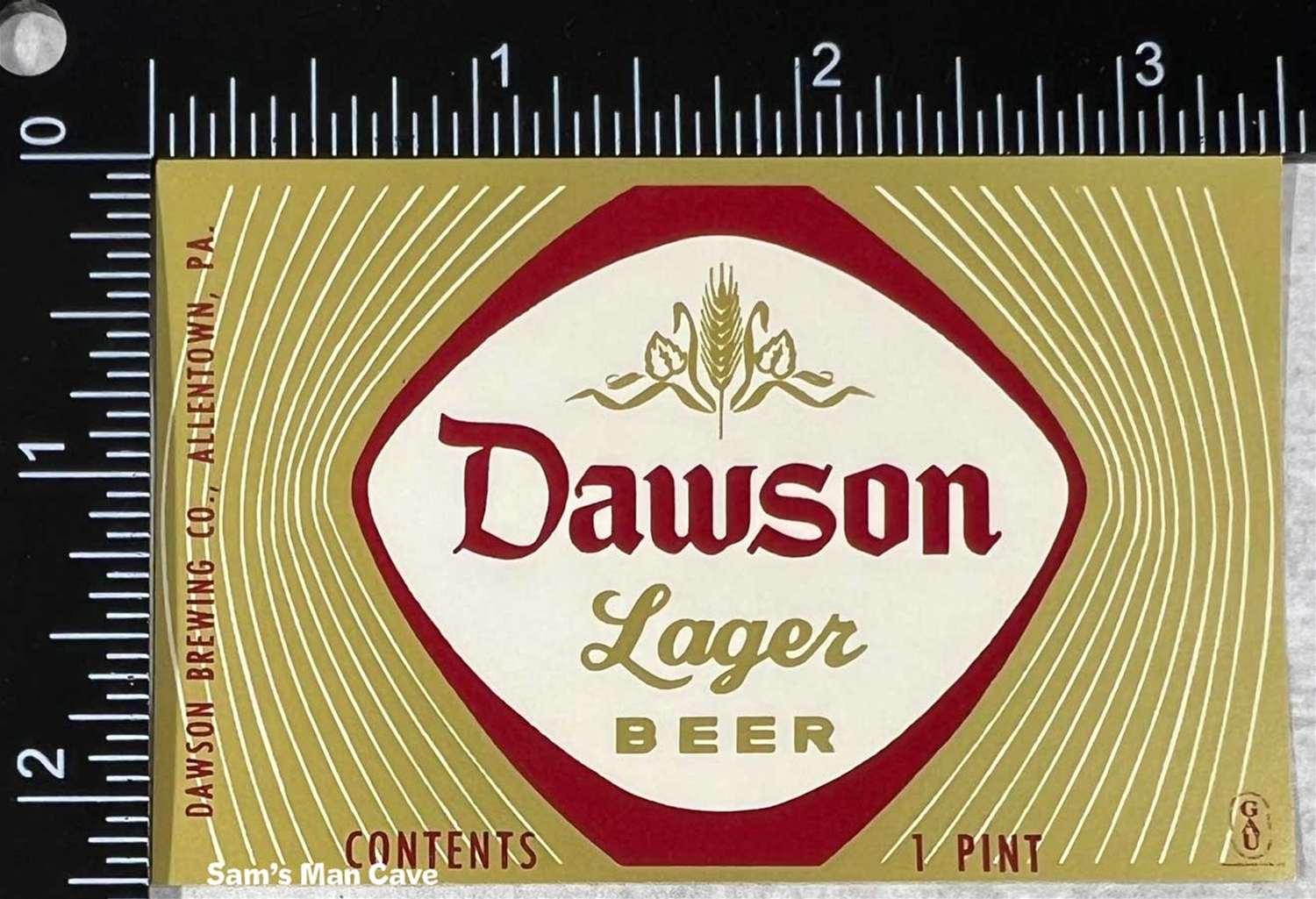 Dawson Lager Beer Label