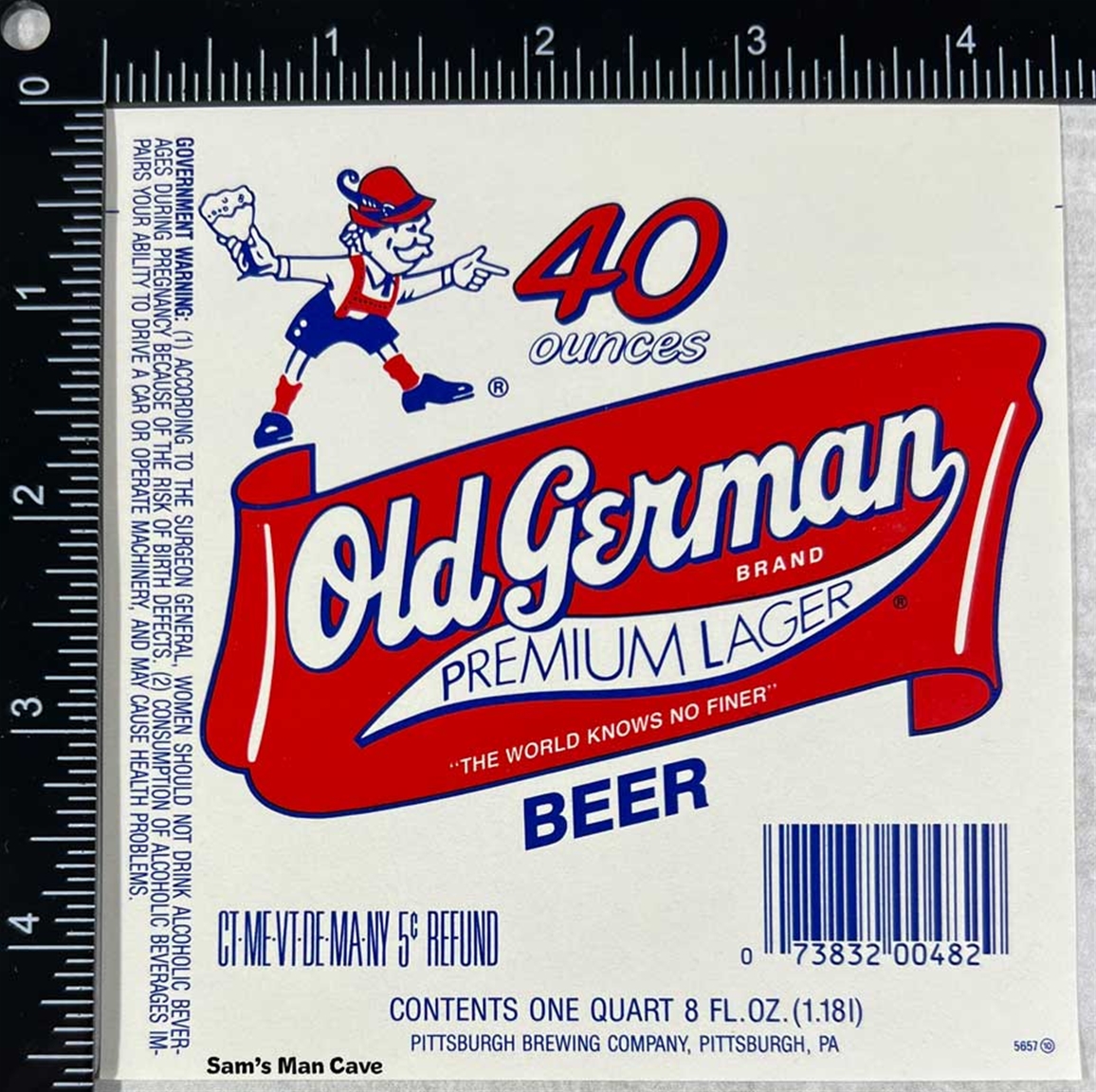 Old German Premium Lager Beer Label 