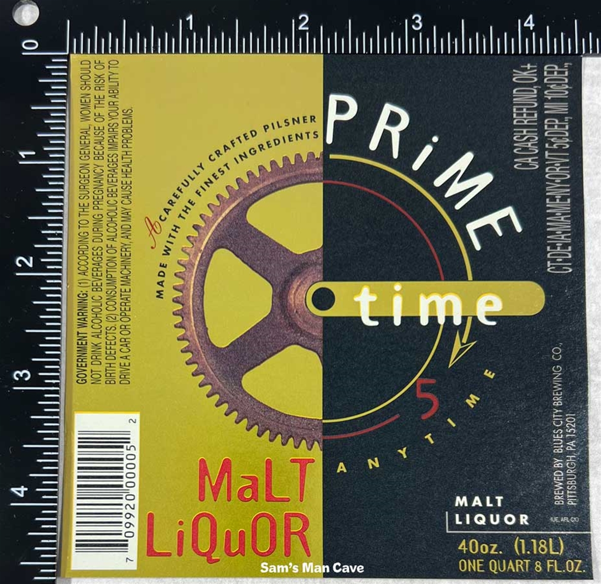 Prime Time Malt Liquor Label