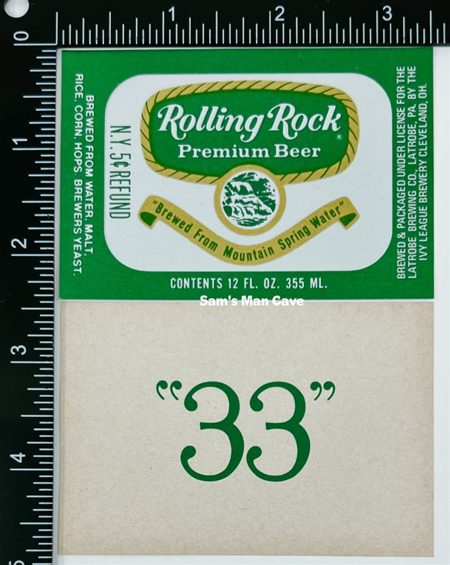 Rolling Rock Premium Beer Label