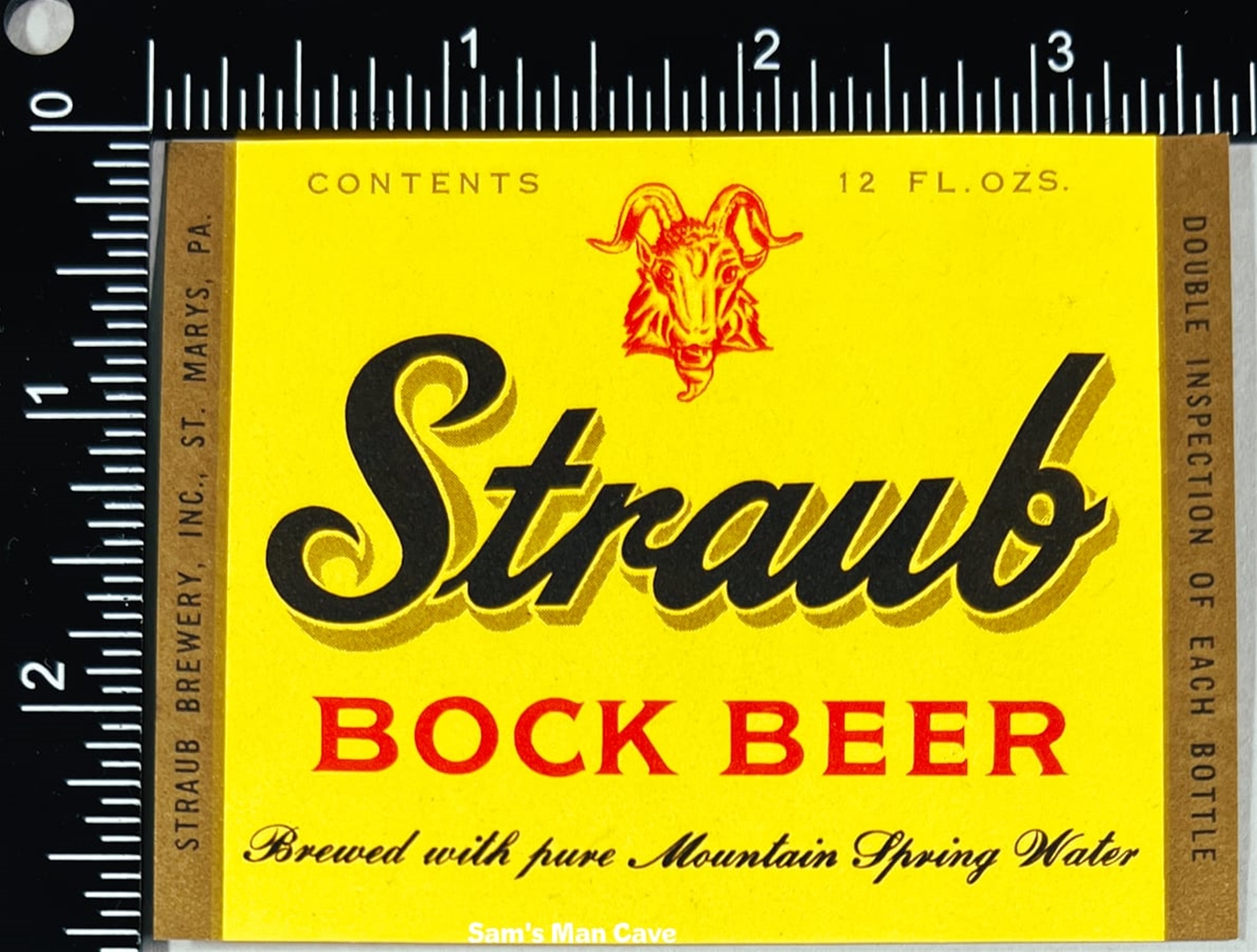 Straub Bock Beer Label