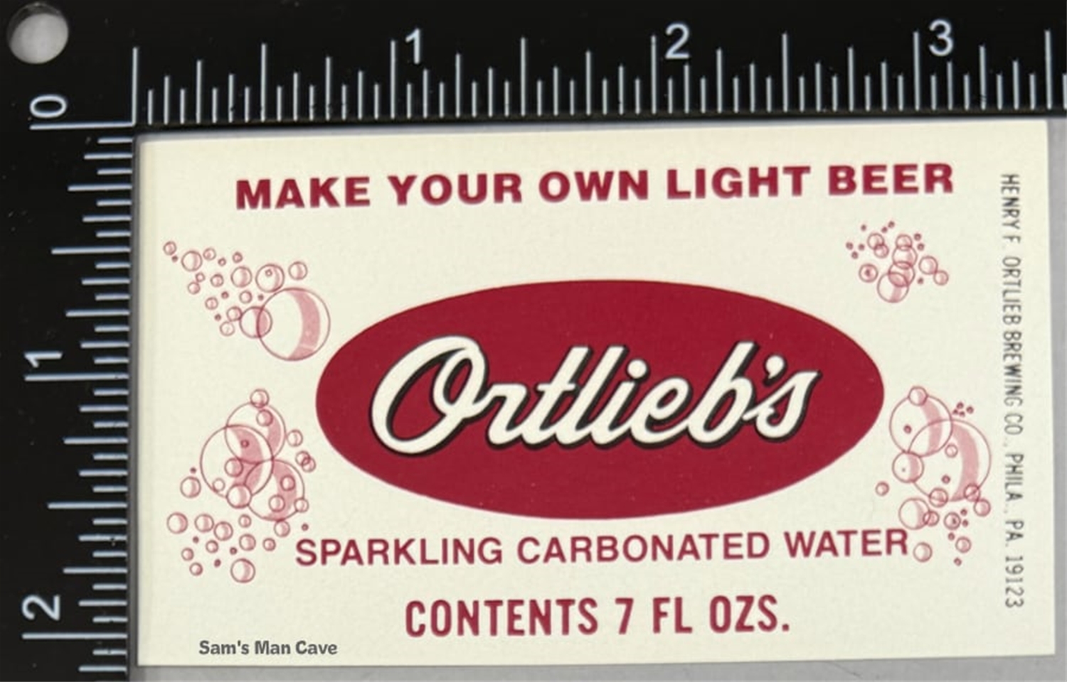 Ortlieb's Carbonate Water Label