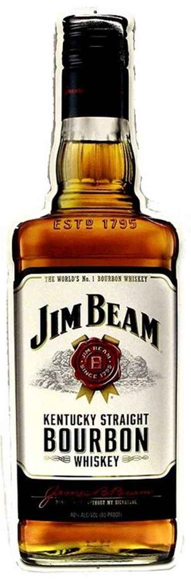 Jim Beam Bottle Tin Sign