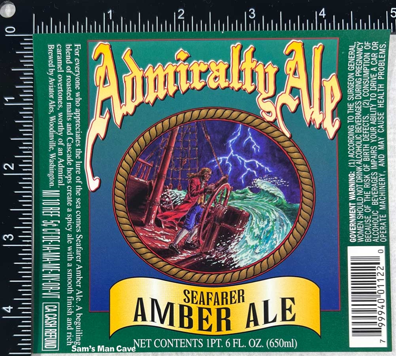 Admiralty Ale Seafarer Amber Ale Label