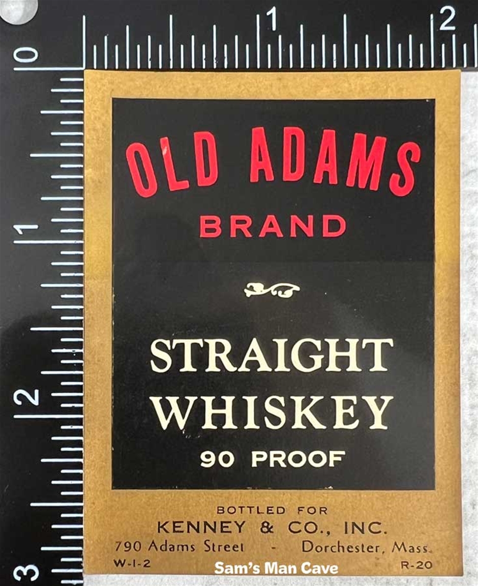 Old Adams Brand Straight Whiskey Label