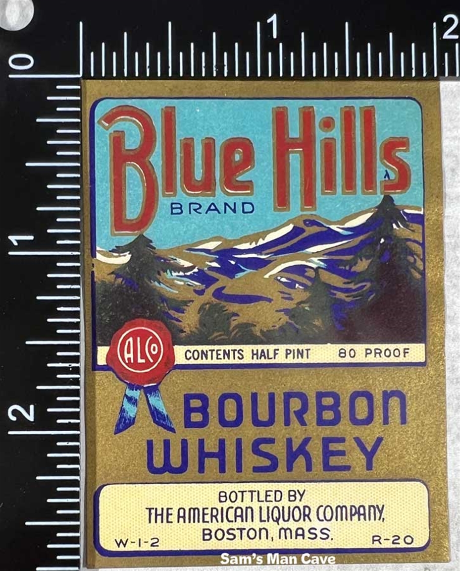 Blue Hills Bourbon Whiskey Label