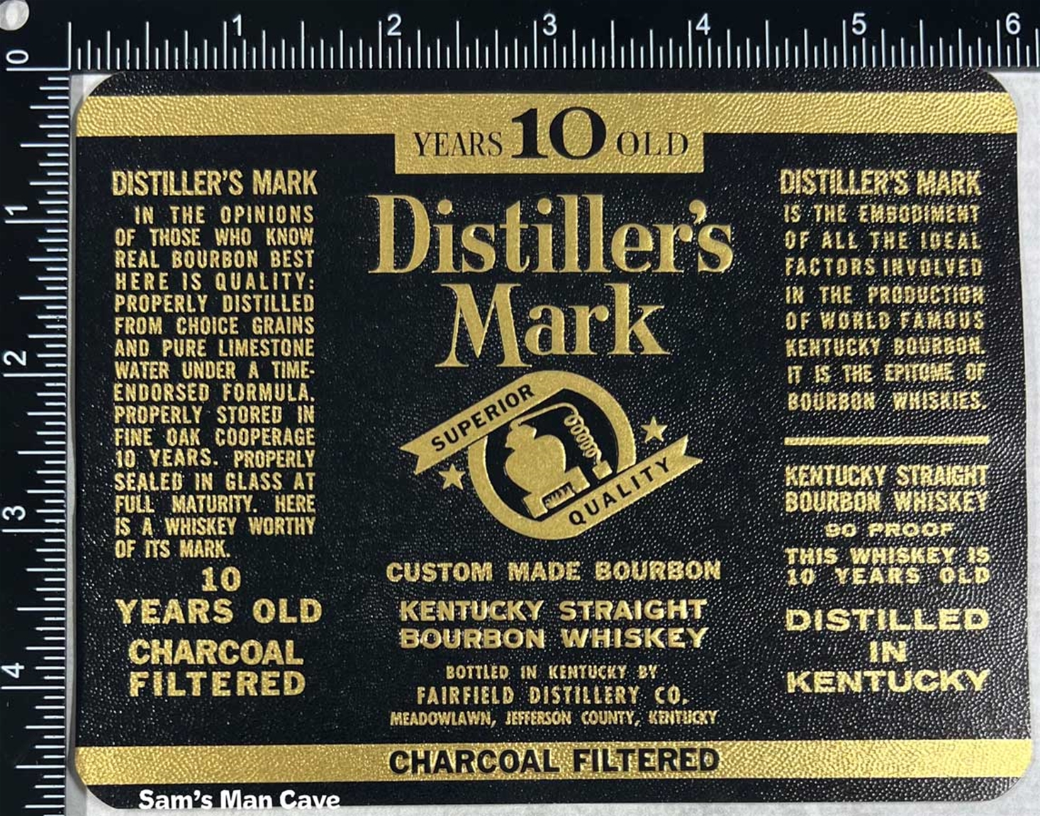 Distiller's Mark Straight Bourbon Whiskey Label