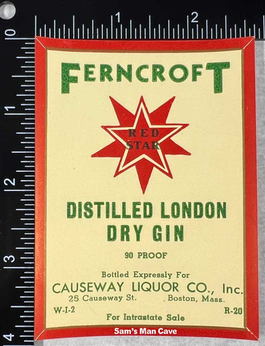 Ferncroft Distilled London Dry Gin Label