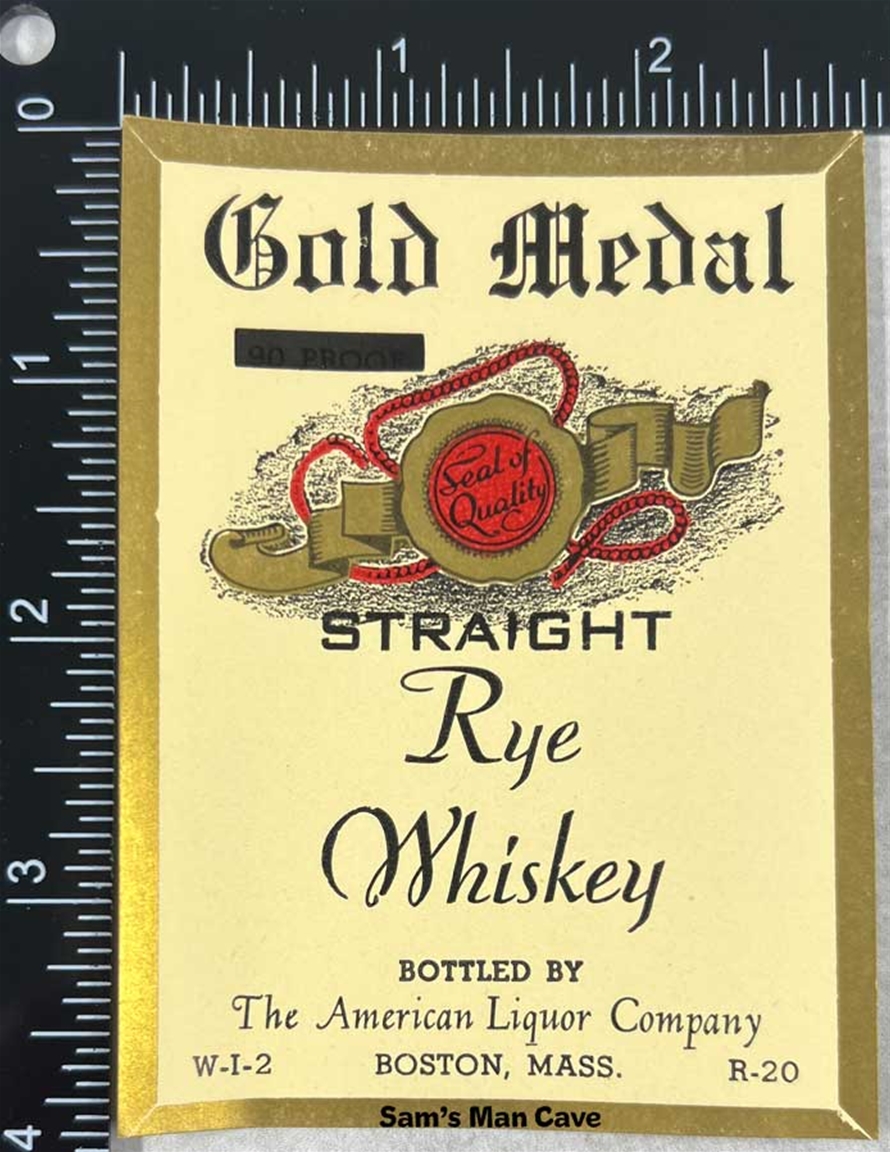 Gold Medal Straight Rye Whiskey Label