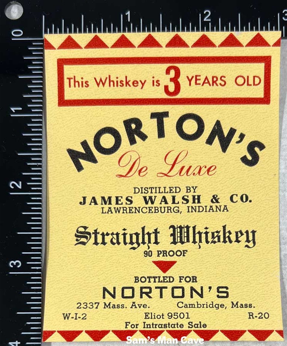 Norton's De Luxe Straight Whiskey Label