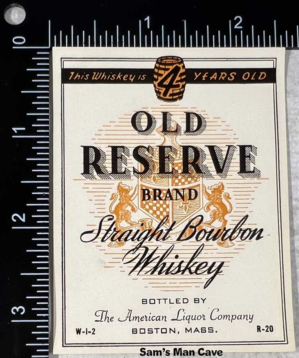Old Reserve Straight Bourbon Whiskey Label
