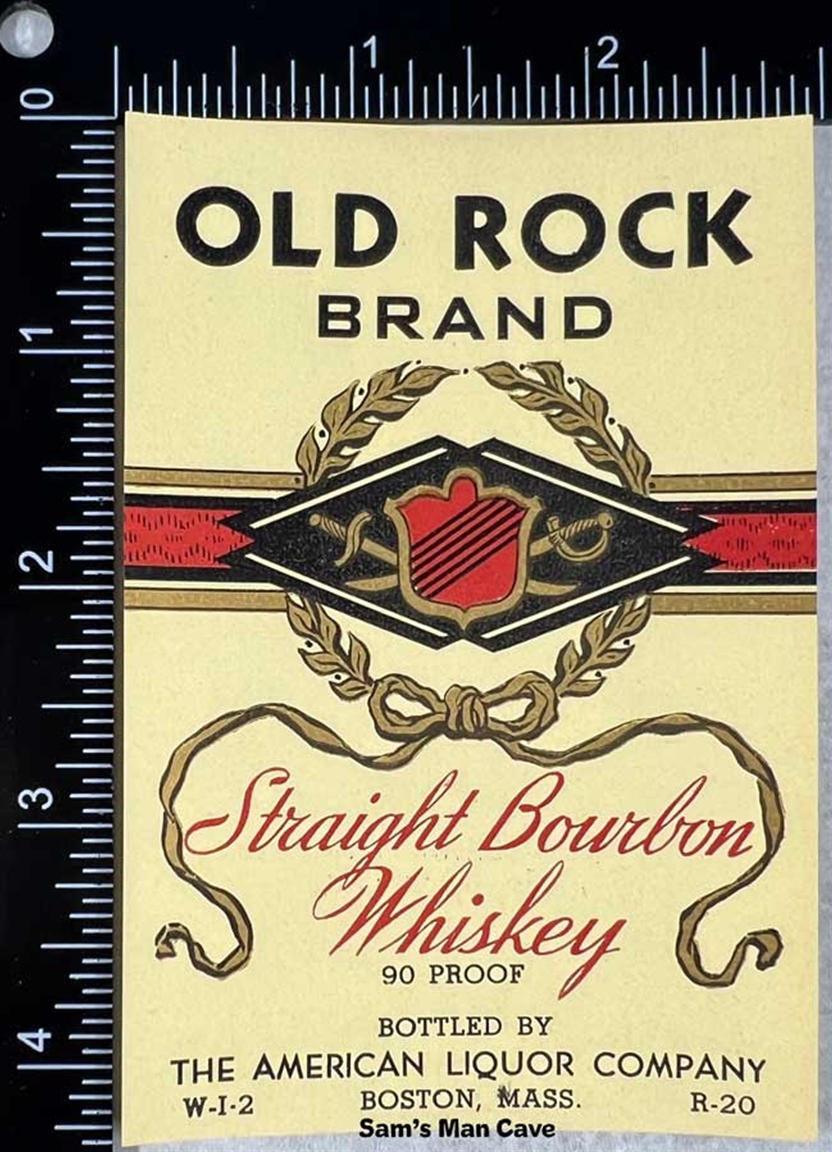 Old Rock Straight Bourbon Whiskey Label