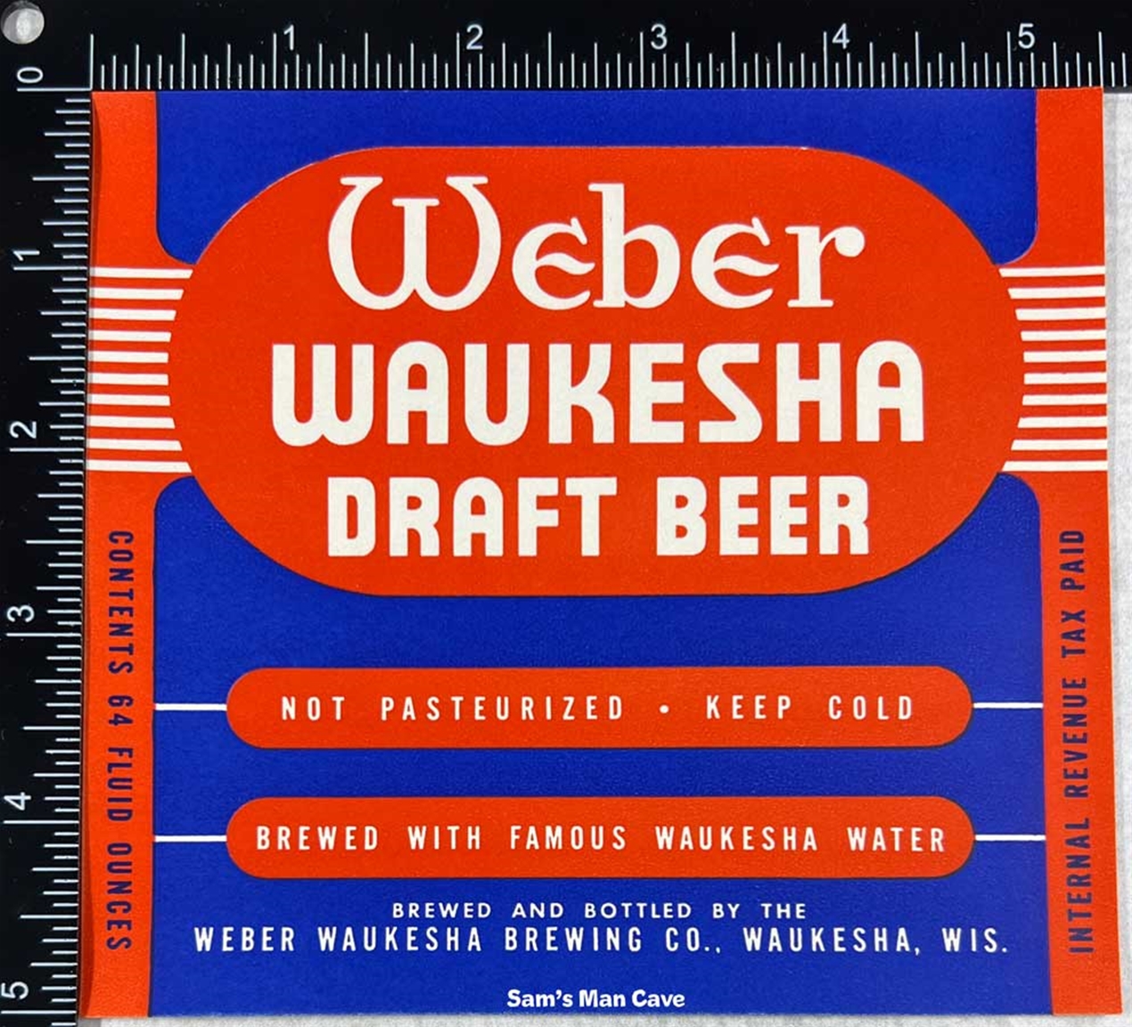 Weber Waukesha Draft Beer IRTP Label