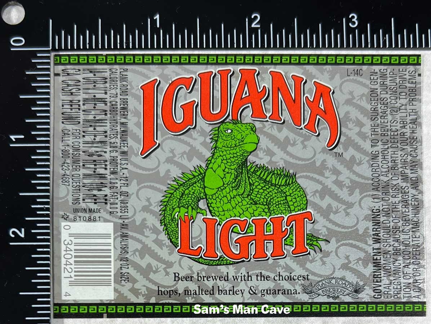 Iguana Light Beer Label