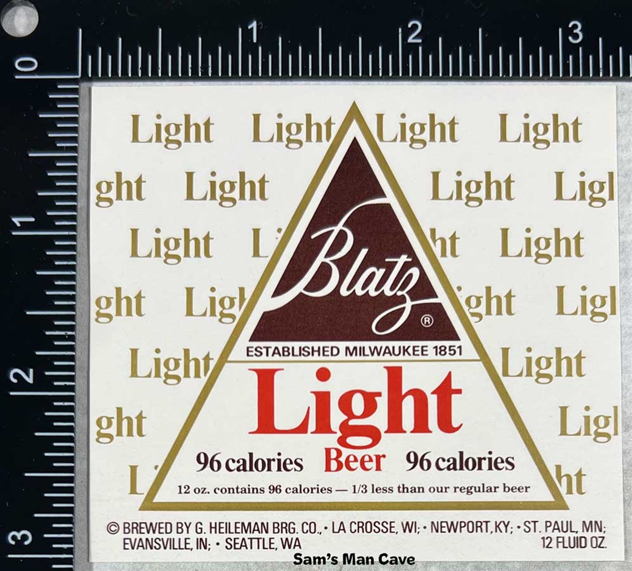 Blatz Light Beer Label