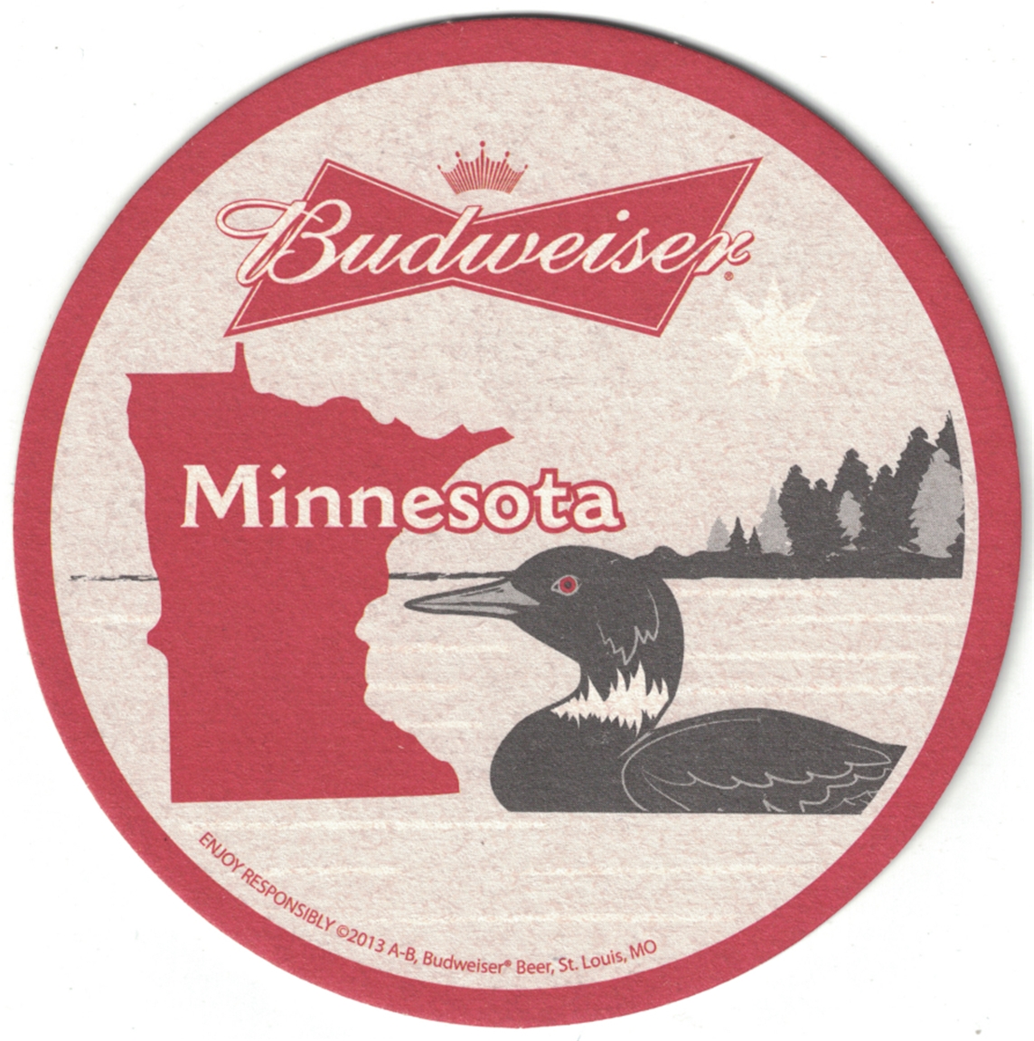 Budweiser Bud Light Minnesota Coaster